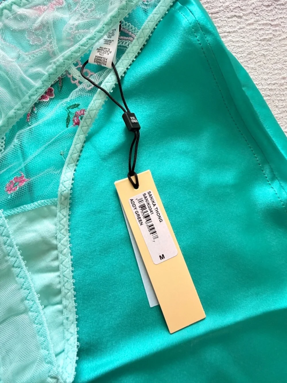 NWT! Cosabella Sanika Italian Turquoise Silk Chemise Size S with Panties Size M